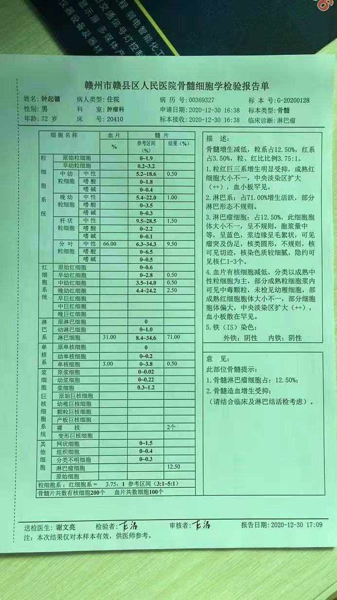 骨髓穿刺结果,求解